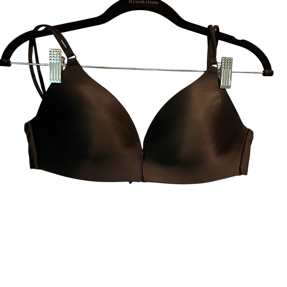 Victoria's Secret Size 36C Black Wireless Bra Adjustable Straps Cross Smooth